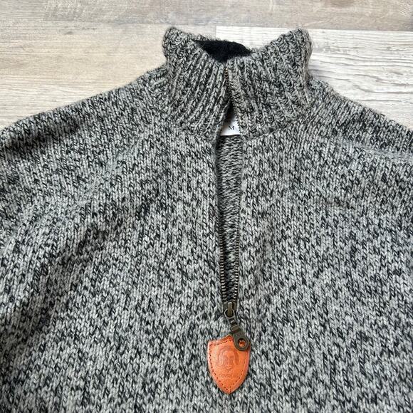Dovrefjell Wool Blend Half Zip Sweater Gray Marled Knit Nordic Outdoor M - Picture 4 of 6